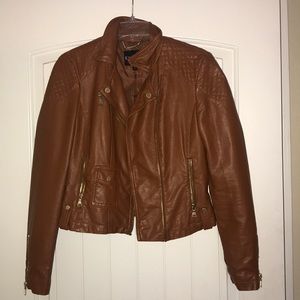 Express Brown Leather Jacket